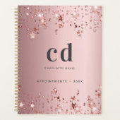 Roze monogram sterren naam planner (Voorkant)