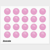 Roze monogram Sticker (Vel)