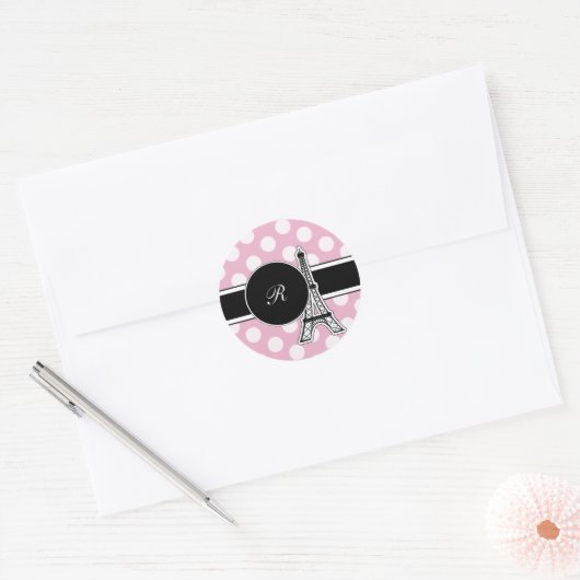 Roze Monogram Stickers (Envelop)