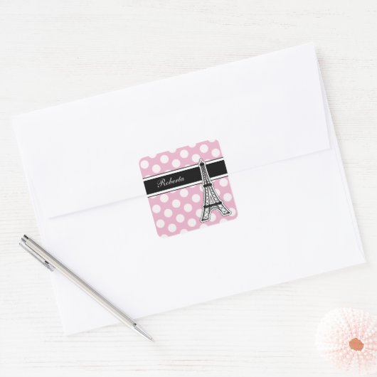 Roze Monogram Stickers (Envelop)
