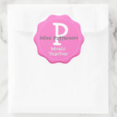 Roze Monogram Stickers leraren (Tas)