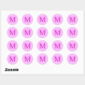 Roze Monogram Stickers M 001 (Vel)