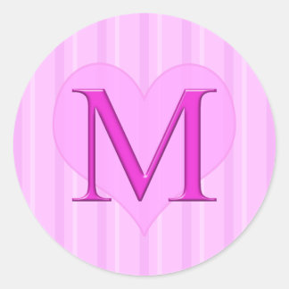 Roze Monogram Stickers M 001