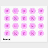 Roze Monogram Stickers R 001 (Vel)