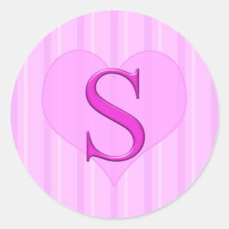 Roze Monogram Stickers S 001