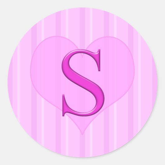 Roze Monogram Stickers S 001 (Voorkant)