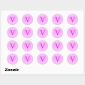 Roze Monogram Stickers V 001 (Vel)