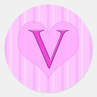 Roze Monogram Stickers V 001