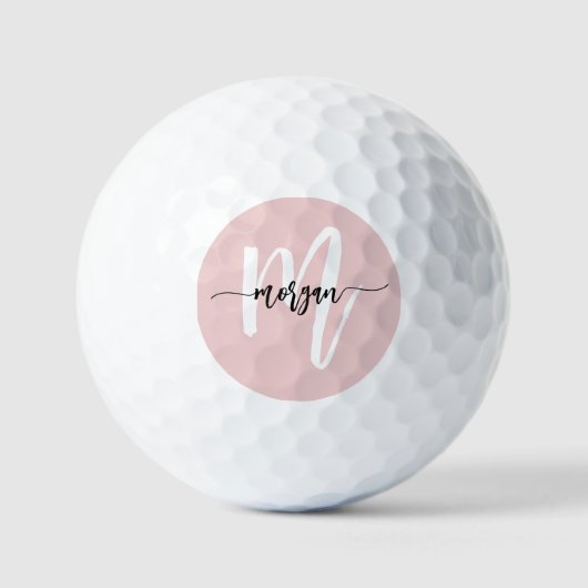 Roze Monogram Stijlvol Modern Golfballen (Voorkant)