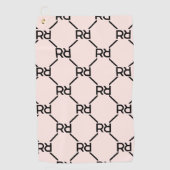 Roze Monogram Stijlvolle moderne luxe Golfhanddoek (Voorkant)