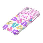 Roze Monogram Teenslippers iPhone 5 Hoesje (Onderkant)