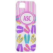 Roze Monogram Teenslippers iPhone 5 Hoesje (Back/Rechts)