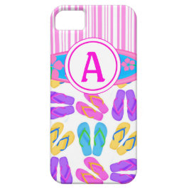 Roze Monogram Teenslippers Surfboard iPhone 5 Hoes