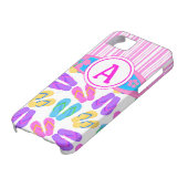 Roze Monogram Teenslippers Surfboard iPhone 5 Hoes (Onderkant)