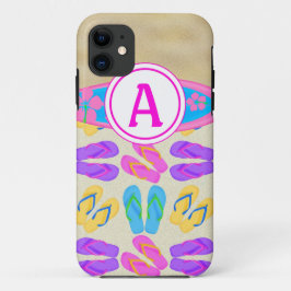 Roze Monogram Teenslippers Surfboard iPhone 5 Hoes