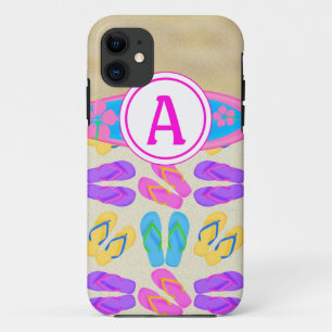 Roze Monogram Teenslippers Surfboard iPhone 5 Hoes