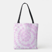 Roze monogram tie-dyepatroon voor meisjes tote bag (Achterkant)