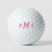 Roze monogram Titleist Pro V1 Golfballen (Voorkant)