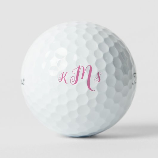 Roze monogram Titleist Pro V1 Golfballen (Voorkant)
