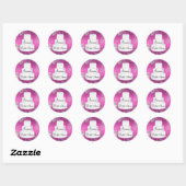 Roze Monogram Trouwtaart Bruidsfeest Sticker (Vel)