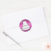 Roze Monogram Trouwtaart Vrijgezellenfeest Sticker (Envelop)