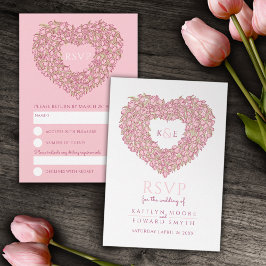 Roze monogram Tulpbloem RSVP bruiloft