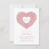 Roze monogram Tulpbloem RSVP bruiloft (Voorkant)