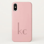 Roze monogram typogtaphy Case-Mate iPhone case (Achterkant)