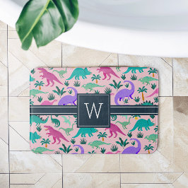 Roze | Monogram van het Kind van het florenpatroon Badmat