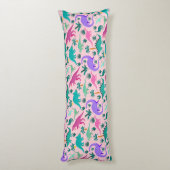 Roze | Monogram van het Kind van het florenpatroon Lichaamskussen (Achterkant (Verticaal))
