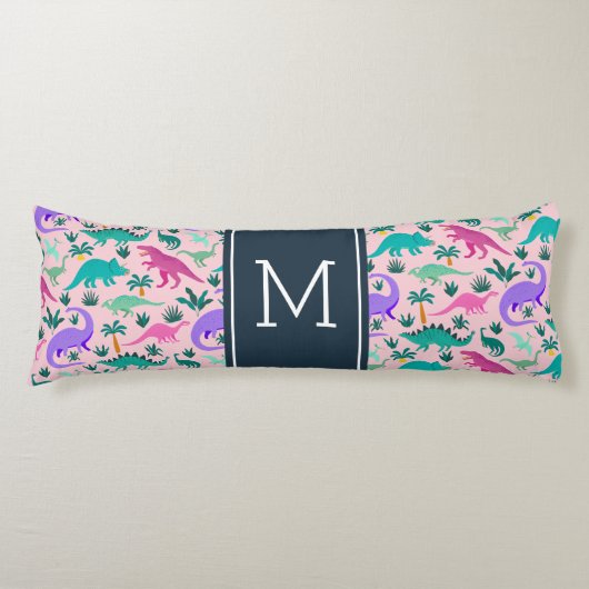 Roze | Monogram van het Kind van het florenpatroon Lichaamskussen (Voorkant)