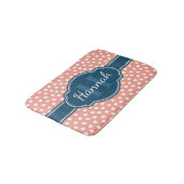 Roze monogram van het witte patroon badmat (Gekanteld)
