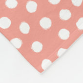 Roze monogram van het witte patroon fleece deken (Hoek)