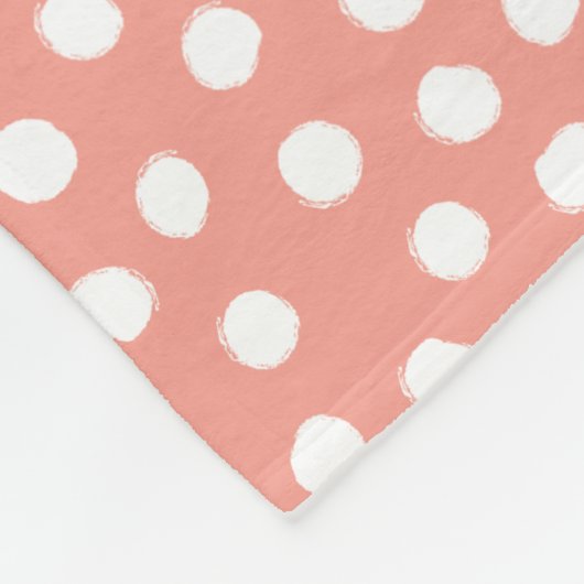 Roze monogram van het witte patroon fleece deken (Hoek)