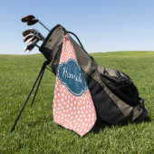 Roze monogram van het witte patroon golfhanddoek (Groen)
