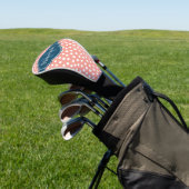 Roze monogram van het witte patroon golfheadcover (Insitu)