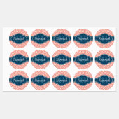 Roze monogram van het witte patroon labels (Vel)