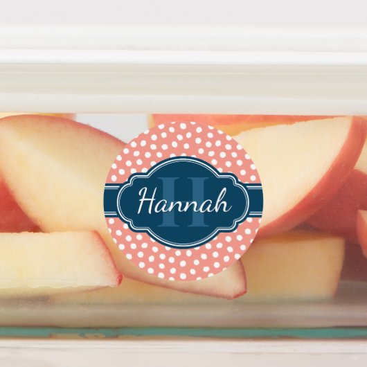 Roze monogram van het witte patroon labels (Aangebracht)