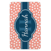 Roze monogram van het witte patroon magneet (Verticaal)