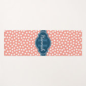 Roze monogram van het witte patroon yogamat (Voorkant (horizontaal))