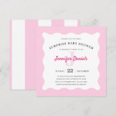 Roze Monogram Verrassingsverzoek Baby shower (Voorkant / Achterkant)