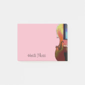 Roze Monogram Violin Post-it® Notes (Voorkant)