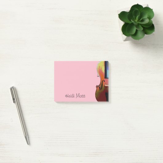 Roze Monogram Violin Post-it® Notes (Kantoor)