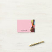 Roze Monogram Violin Post-it® Notes (Op bureau)