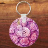 Roze Monogram Virus Bacteriën Patroon Sleutelhanger (Voorkant)