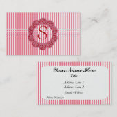 Roze monogram Visitekaartje (Voorkant / Achterkant)
