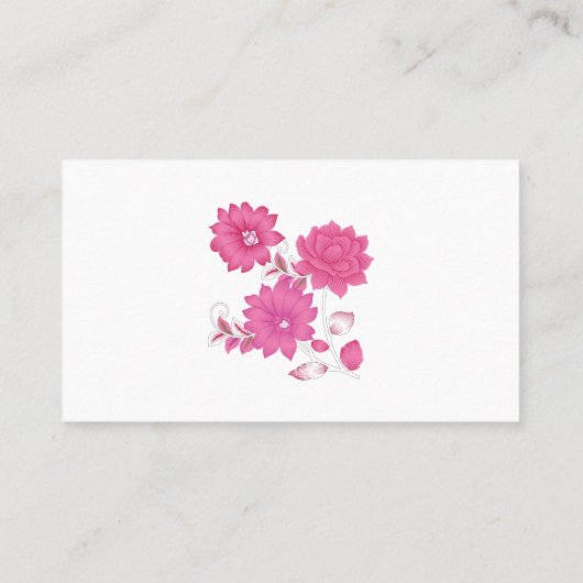 Roze monogram Visitekaartjes | Girly & Elegant (Achterkant)