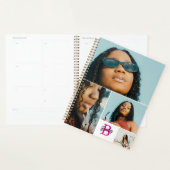 Roze Monogram Voeg je eigen aangepaste 4 fotocolla Planner (Display)