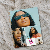 Roze Monogram Voeg je eigen aangepaste 4 fotocolla Planner