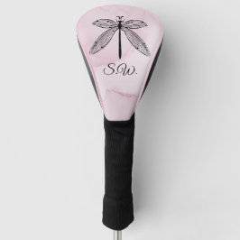Roze monogram voor de kramp van Dragonfly Golfheadcover